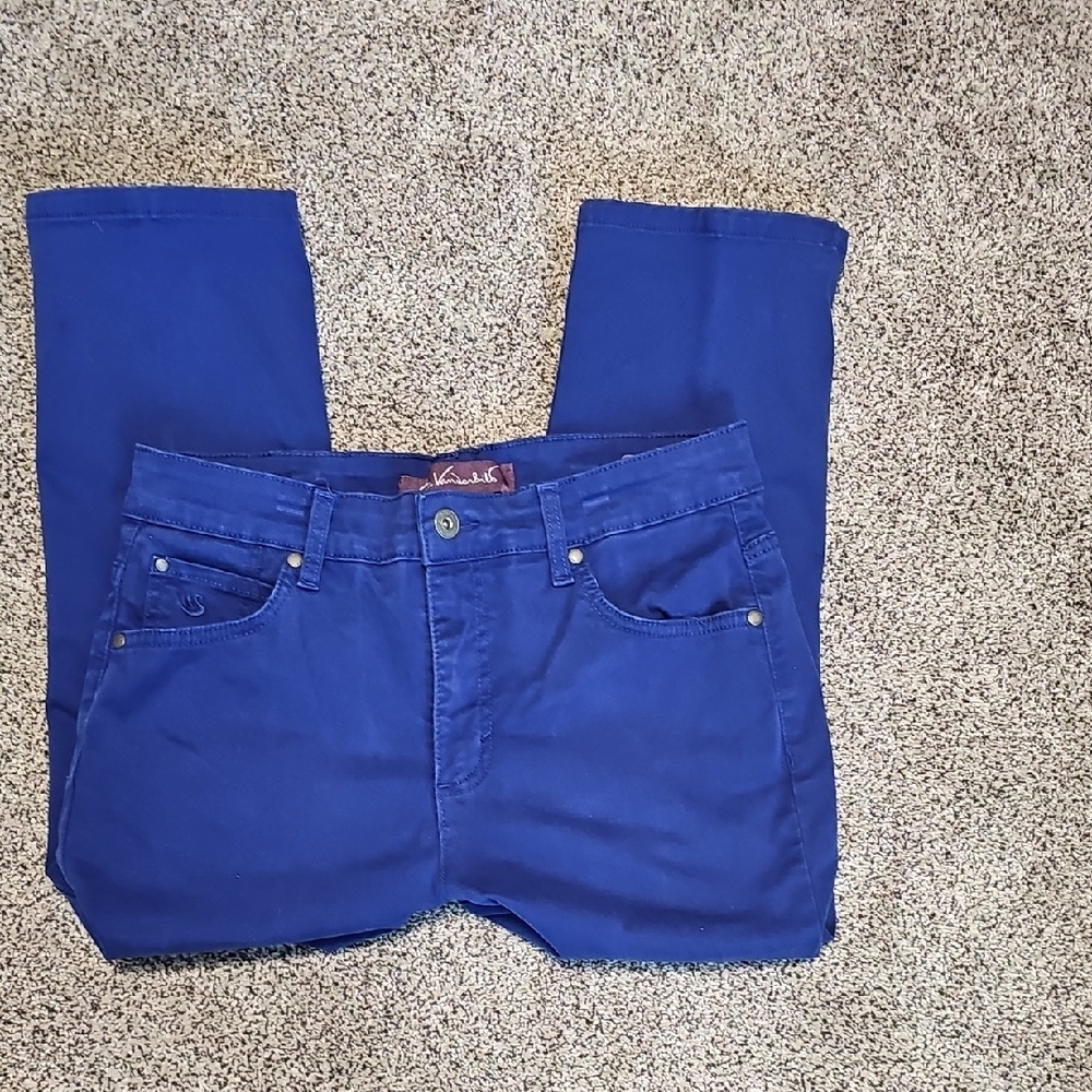 Gloria Vanderbilt Women's Vibrant Blue Straight Leg Jeans - Picture 2 of 4